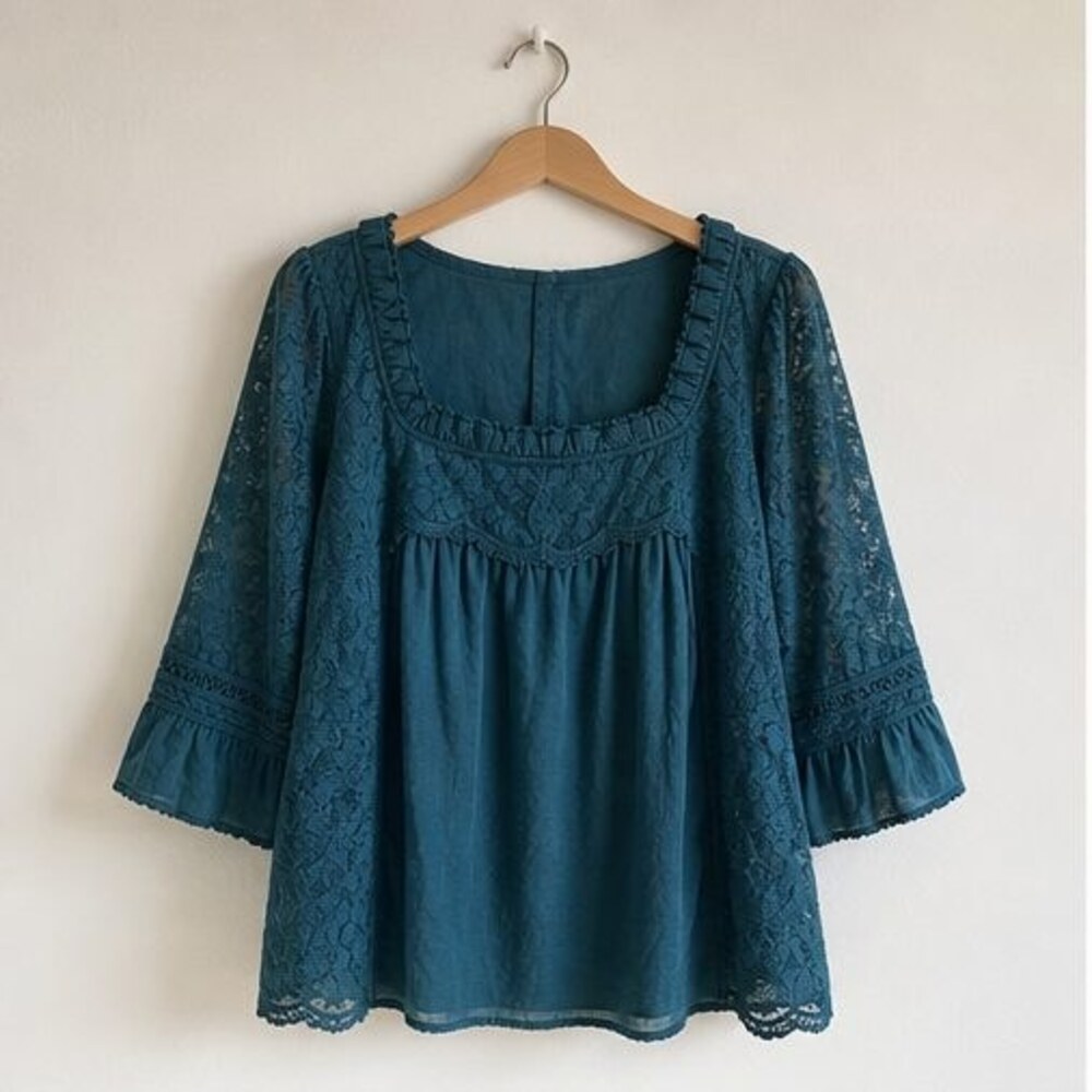 Teal Button Blouse